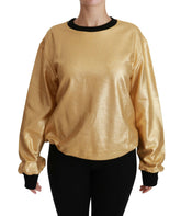 Dolce & Gabbana Gold Cotton Crewneck Pullover Sweater -   -  Dolce & Gabbana.